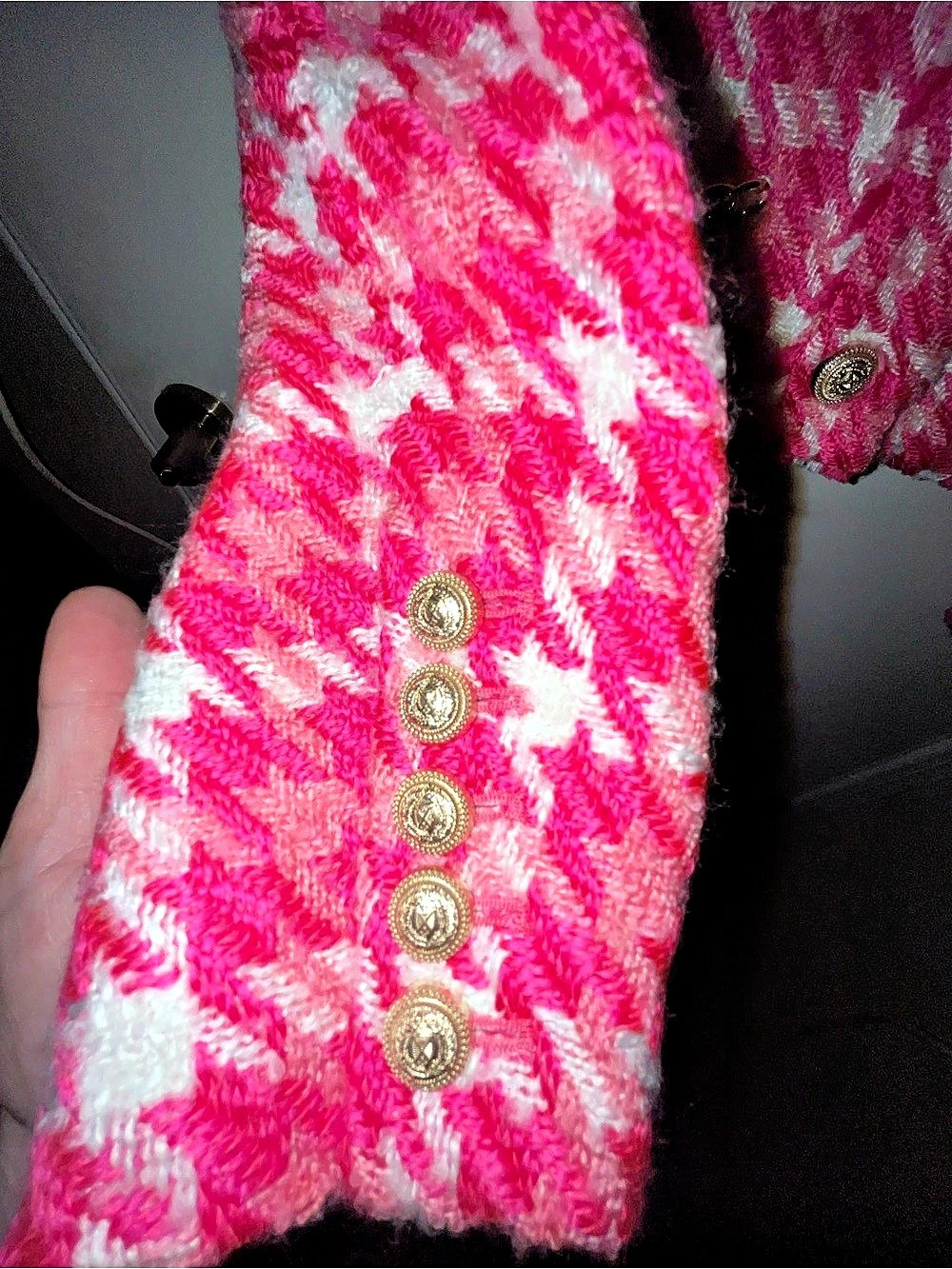 Generation Love Kristen Tweed Jacket Pink & White Small - Picture 8 of 13
